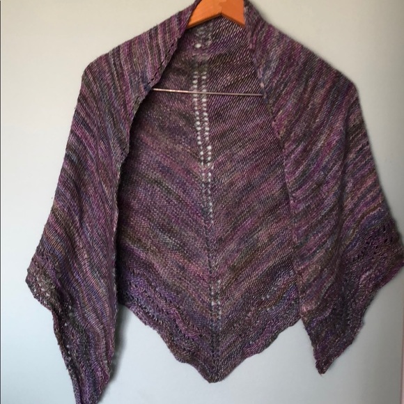 Hand made one of a kind hand knit shawl - Picture 1 of 2